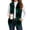 Dark Green, variant on Teddy Fleece Jacket for Women Sleeveless Zip Up Teddy Fleece Vest with Pockets Buffalo Plaid Stand Collar Warm Sherpa Vest for Fall Winter Casual Wear
