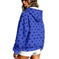 thumbnail image 4 of Raeneomay Women's Polka Dot Hoodie - Zip Up Long Sleeve Pocket Jacket S-XXXL, 4 of 6
