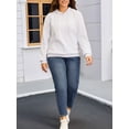 thumbnail image 5 of Female Hoodies Oversized Hooded Sweatshirt Casual Long Sleeve Drawstring Pullover Tops White M, 5 of 10
