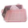 thumbnail image 1 of GROWTH TANK Rabbit , Potty Trainer Corner Tray Bedding Cage Stable Portable Cleaning Toilet Pink, 1 of 9