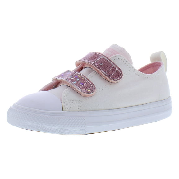 Converse Chuck Taylor All Star Easy-On Glitter Strap Infant/Toddler Shoes Size 10, Color: White/Sunrise Pink/White