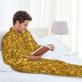 thumbnail image 6 of Fotbe Gold Glitter Pattern Long Sleeve Pajama Set for Men,Sleepwear Set,2-piece Loungewear Set,Soft PJs Comfy Nightwear with Pockets-Small, 6 of 7