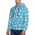 thumbnail image 3 of Rateoe Healthy And Ill White Teeth Pattern Mens Hoodie, Pullover Hooded Sweatshirt, Kangaroo Pocket Hoodie Ideal for Daily Wear, Travel and Home-Large, 3 of 7