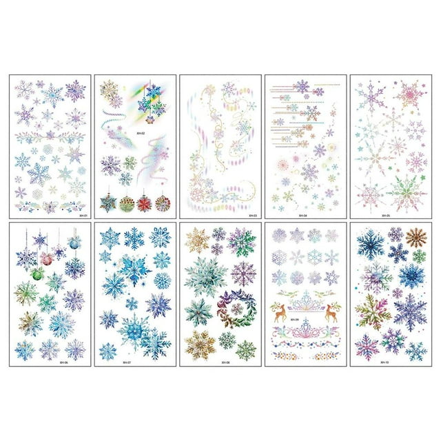 Glitter Christmas Snowflake Face Stickers NEW