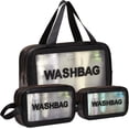 thumbnail image 1 of Bolsa de Maquillaje Impermeable, Neceser de Viaje para Mujer y Hombre, Cosmetiquera Transparente, Bolsa Portatil de Gran Capacidad, Separación en Seco y Húmedo, 1 of 4
