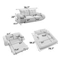 thumbnail image 3 of 78.7"Foldable Sofa Bed - No Assembly Convertible Couch, Space-Saving Design with Plush Teddy Fabric, Easy to Clean, 3 of 8
