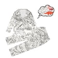thumbnail image 2 of WEIYLL Tenues pour Filles Ensemble Enfants Pyjamas Imitation Soie Dessinés à la Main Maison Blanc Rentrée des Classes Automne pour 3-4 Ans, 2 of 8