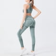 thumbnail image 4 of Afdoent Women 2 Piece Workout Sets Solid Color Sports Bra Seamless High Waisted Leggings Yoga Gym Activewear Track Suits, 4 of 4