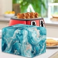 thumbnail image 3 of Xixirimido Teal Color Marble Print Toaster Cover Toaster Oven Cover with Drawstring Toaster Appliance Dust Proof Cover for Kitchen Small Appliance Kitchen Accessories, for 2 Slice, 3 of 7