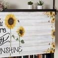 thumbnail image 5 of Sunflowers Rod Pocket Curtain Valance, Farmhosue You Are My Sunshine Wooden Grain Farmhouse Window Valance for Living Room, Bedroom, Kitchen 54"W x 18"L, 5 of 9