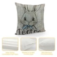 thumbnail image 4 of Qinduosi Rabbit Pillow Case Cute Animal in Black White Stripes Word Easter Throw Pillow Cover Decorative Square Cushion Canvas Home White, 4 of 5