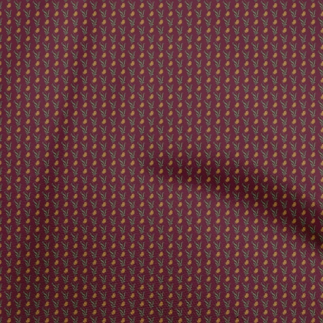 oneOone Polyester Lycra Maroon Fabric Asian Block Sewing Material Print Fabric By The Yard 56 Inch Wide