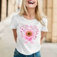 thumbnail image 2 of Cancer Awareness Shirt Women: Cute Summer Graphic Shirts Vintage Boho Flowers Short Sleeve T Shirt Cancer Awareness Tee Tops (White, S), 2 of 4