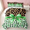 thumbnail image 2 of Erosebridal Leopard Bow Print Quilt King for Girls, Cheetah Animal Spots Girly King Coverlet Set, 3 Pieces 1 Bedspread and 2 Pillowcases, 2 of 7