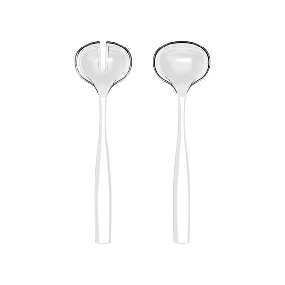Guzzini Dolcevita Salad Server White Mother-of-Pearl Serving Set 2 Pieces Bio-Based Plastic