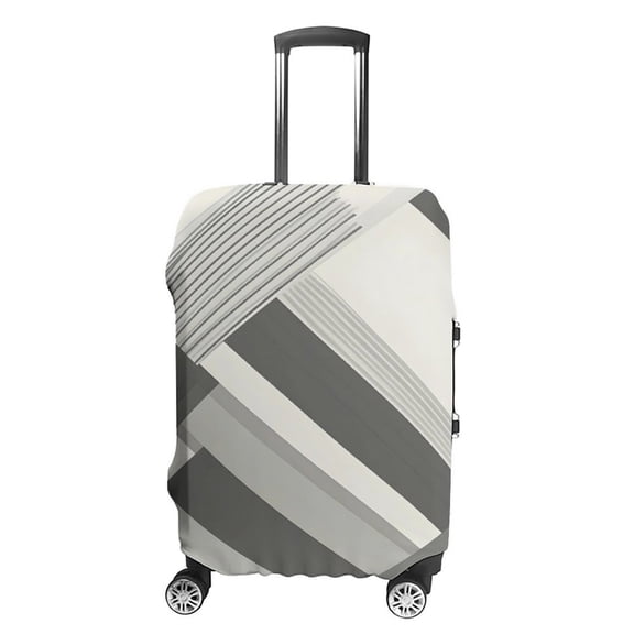 Luggage Bag Cover Is Durable And Washable It Has Double Stitching On All Sides There Are Two Openings On The Top For Travel Small LightSlateGray Geometric Lines_3