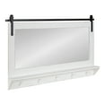 thumbnail image 1 of Kate and Laurel Cates Farmhouse Horizontal Pub Mirror with Shelf and Hooks, 42 x 27, White, Decorative Coastal Wall Mirror with Rustic Functional Storage, 1 of 9