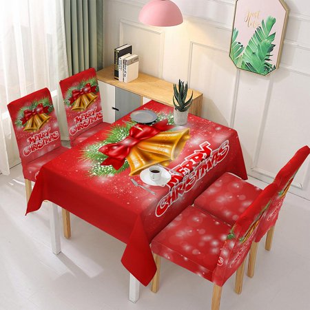 

Christmas Printed Tablecloth Chair Cover Festive Decoration