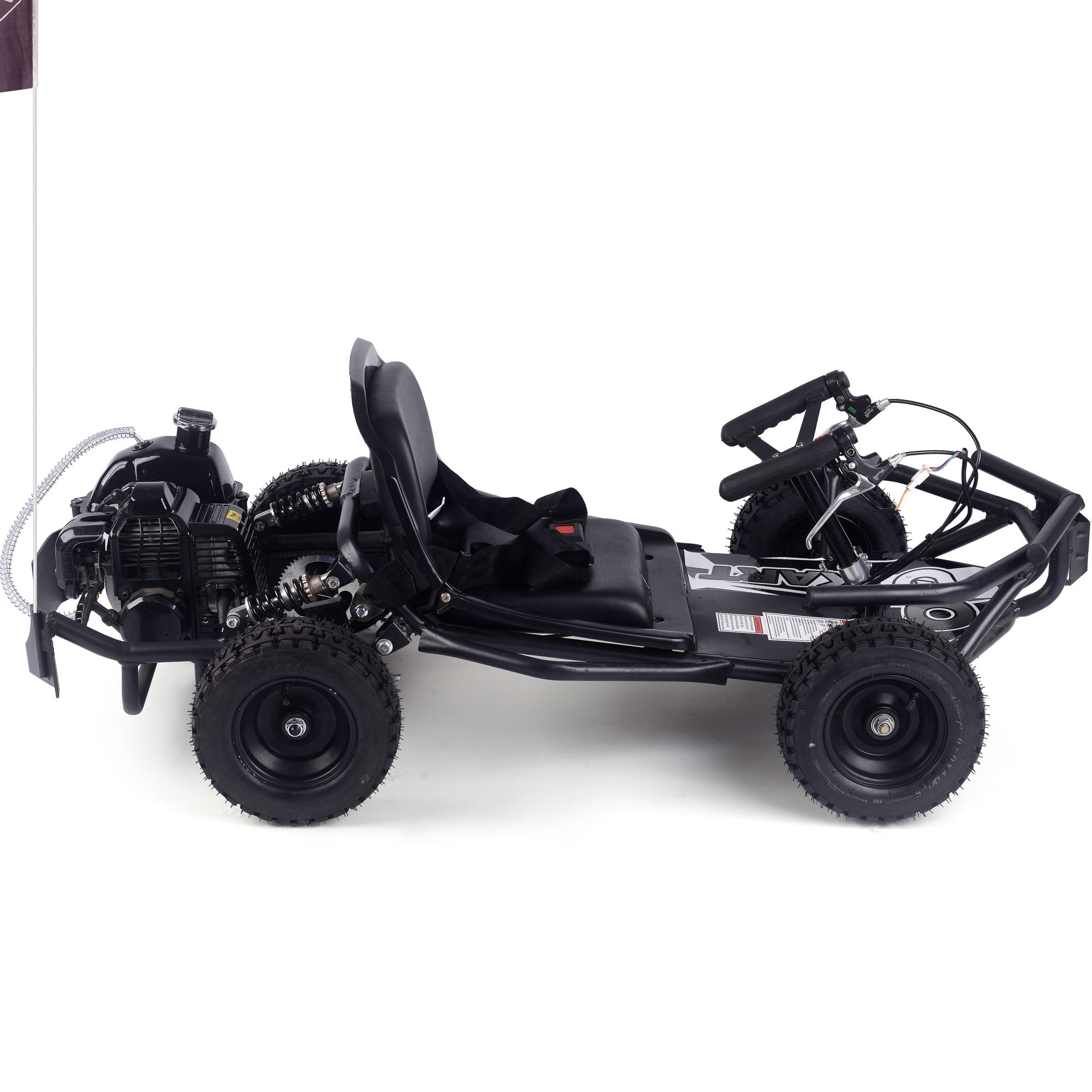 MotoTec Sandman Kids Gas Powered 52cc Go Kart Black