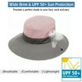 thumbnail image 5 of IC ICLOVER Women Sun Hat Summer Bucket Wide Brim Ponytail Boonie UV Protection Hat Foldable Cool Mesh Beach Cap, Pink, 5 of 9
