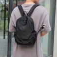 thumbnail image 5 of New Lightweight Waterproof Solid Color Oxford Travel Male Backpacks Mini Men's Backpack Small Shoulder School Bag BLACK, 5 of 8