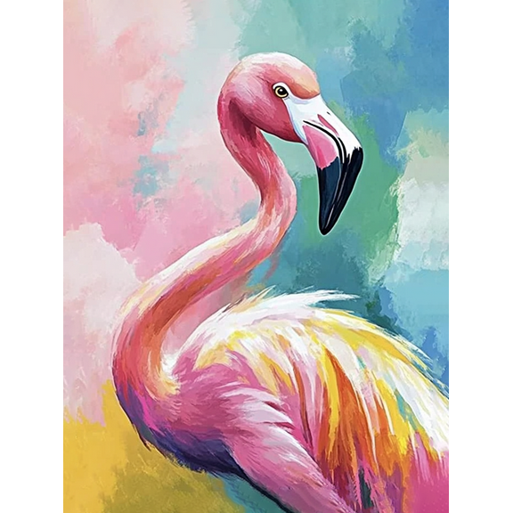 Pink Flamingo Abstract Canvas Wall Art，Suitable for Living Room， Bedroom， Bathroom， Office， and Dining Room Decoration.