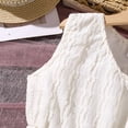 thumbnail image 6 of EnJoCho Summer Dress for Girls Puff Short Sleeve A-Lined Princess Dress Spring Solid Cotton Beach Vacation Boho Outfits Teens A-Line Boho Dress, 6 of 8