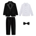 thumbnail image 4 of Delliss Boys' 4 Piece Formal Holiday Parties Suit Set, Coat, Straight Pants, Dress Shirt, Bow Tie Fashion Wedding Set, 4 of 7