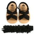 thumbnail image 2 of Diconna Baby Girls Sandals and Headband Set Non-Slip Flats and Flower Hairband, 2 of 4