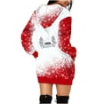 thumbnail image 3 of Jsaierl Robe à Capuche de Noël pour Femmes Robe Sweat à Capuche Manches Longues Tunique de Noël Robe Surdimensionnée avec Poche, 3 of 5