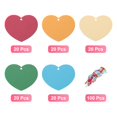 thumbnail image 3 of 100PCS Heart Paper Cutouts 3 Inch Assorted Color Heart Shaped Tags with 100PCS Ribbon,  Blue Green Red, 3 of 7