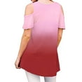 thumbnail image 3 of MYLookk Women Casual Cold Shoulder T Shirt Short Sleeve Loose Swing Tunic Tops Blouse, 3 of 4