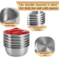 thumbnail image 4 of 12 Pcs Mini Sauce Cups,Stainless Steel Condiment Cups,Reusable Sushi Dipping Dishes,Ketchup Dipping Cups,Small Pudding Condiment Cups for Home Kitchen Restaurant (Sliver 60ml), 4 of 7