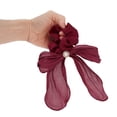 thumbnail image 4 of Unique Bargains 1 Pc Stylish Creased Ribbons Hair Ties Hair Bands Wine Red, 4 of 5