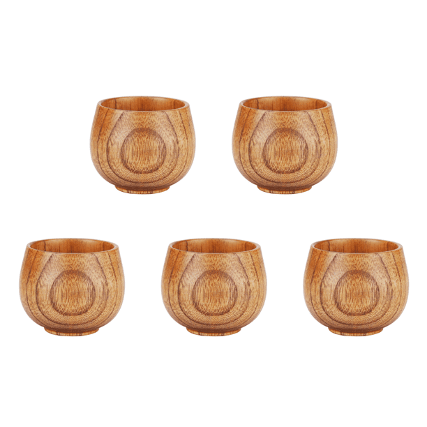 Taza de madera de azufaifo 5 uds. hecha a mano de madera Natural para desayuno taza de té verde
