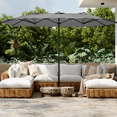 thumbnail image 1 of AECOJOY Parasol de Patio Double Face de 15 Pi Grand Parasol d'Extérieur en Gris Foncé, 1 of 8
