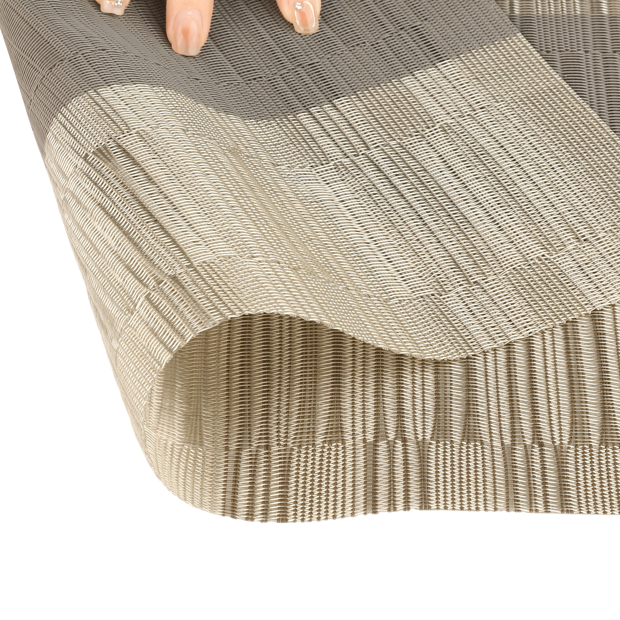 Unique Bargains Placemats Set of 6, Heat-Resistant Placemat, Polyvinyl Chloride Place Mats Grey White 18x12 inch