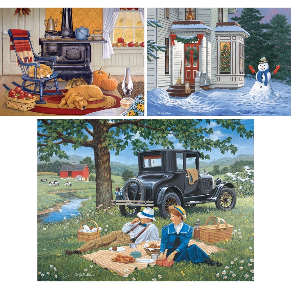 Bits and Pieces Jigsaw Puzzles Seasons Collection by John Sloane 300 Piece 3-Pack 18" x 24"