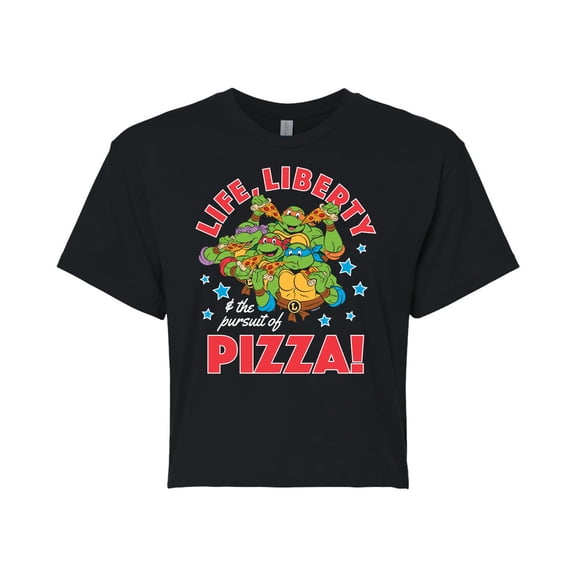 Teenage Mutant Ninja Turtles - Life Liberty Pursuit Of Pizza - Juniors Cropped Tee