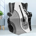 thumbnail image 4 of Guitar Soft Flannel Fleece Blanket, Monochrome Design Striped Acoustic Classical Instruments Folk Country Music Concert, Cozy Plush for Indoor and Outdoor Use, 50" x 60", Black White, by Ambesonne, 4 of 5