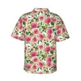 thumbnail image 3 of Balery Rose Flowers Print Men's Hawaiian Shirts Short Sleeve Beach Shirt Relaxed Fit Vacation Button Down Shirts-Medium, 3 of 9