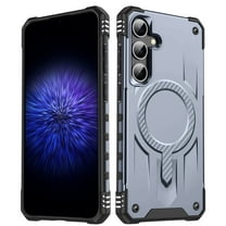 Magnetic for Samsung Galaxy S24 Case [Dual Layer Structure Protection] Magnetic Car Mount & Wireless Charging, Military Grade Drop Protection Heavy Duty Shockproof Phone Case, Gray