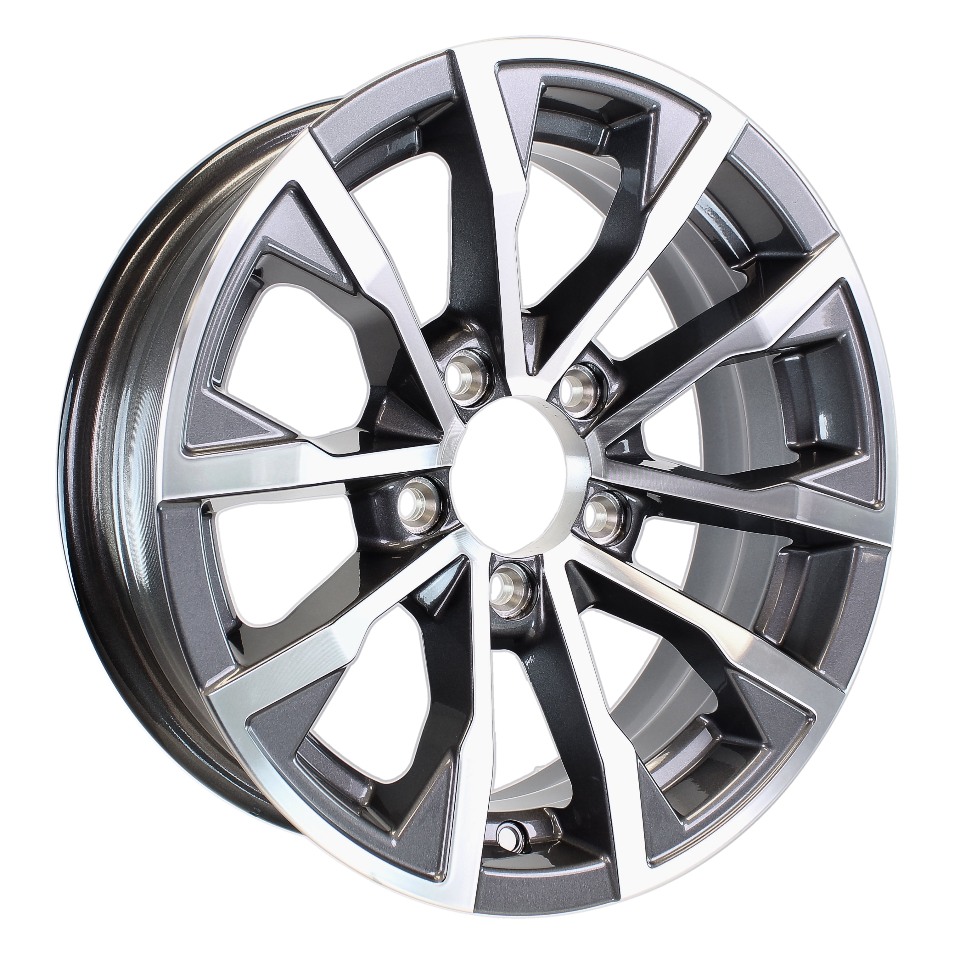Aluminum Trailer Wheel 15X5 15 Inch Rim Gun Metal Machined 5 Lug