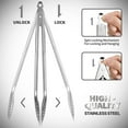 thumbnail image 3 of 2 Pack BBQ Tongs Multi-Purpose Kitchen Food Tongs for Cooking, Grilling, Barbecue - Food-Grade Stainless Steel Grill Tongs, 600ºF High Heat-Resistant Design - 13 Inch, 3 of 8