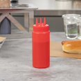 thumbnail image 3 of 16 oz Red Plastic Ketchup Squeeze Bottle - with Triple Dispersion Tip - 2 1/2" x 2 1/2" x 7 3/4" - 6 count box, 3 of 10