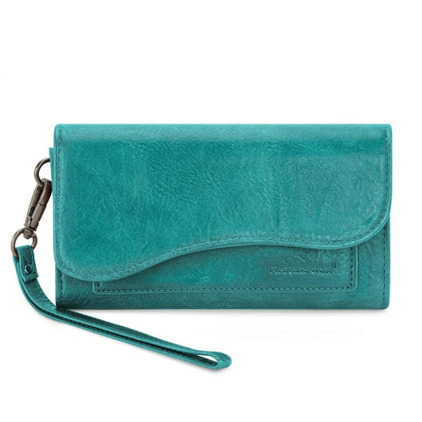Monedero Montana West para mujer, tarjeteros grandes y organizadores de dinero para mujer, cartera de teléfono con monedero y correa de muñeca MWC-593TQ