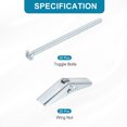 thumbnail image 3 of Uxcell 3/16 x 3 Male Thread Spring Loaded Hollow Wall Round Head Toggle Bolt 10pcs, 3 of 6