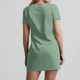 thumbnail image 6 of WRKEKC Summer Casual Dresses for Women, Womens T-Shirt Dresses, Women's Trendy Summer Loose Fitting Dresses Solid Color Short Sleeve V-Neck Casual Dress, 6 of 7