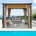 thumbnail image 4 of Outdoor Patio Pergola, 9 x 11ft Arched Gazebo with Waterproof Sun Shade Shelter and Awning Steel Frame Grape Gazebo, Heavy-Duty Outdoor Shelter for Garden Backyard, 4 of 8