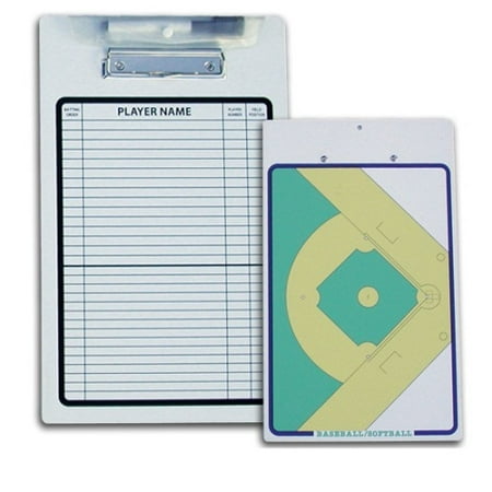 Baseball Double Sided Coach's Board with Dry-erase Pen